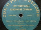 HECKER-FALLMANN FRAU Opera 78RPM Zon-o-phone X-24003 Rigoletto-Duet: