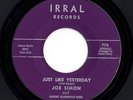 Mod New Breed R&B 45 JOE SIMON Just Like Yesterday/Only A Dream Irral HEAR