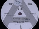 RARE U2 PROMO IN GOD’S COUNTRY/BULLET THE BLUE SKY ISLAND 7” Single U2 6-5-1 EX+