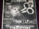 RARE 1985 ANGELIC UPSTARTS FLYER TSOL CHINA WHITE C.O.C. @ OLYMPIC PUNK KBD Oi