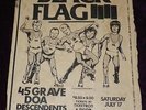 RARE 1982 BLACK FLAG FLYER 45 GRAVE DOA DESCENDENTS HUSKER DU @ OLYMPIC PUNK KBD