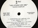 2Pac Tupac - All Eyez On Me USA Promo Vinyl Record VERY RARE VLS Sampler OG Suge