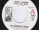 MARSHMELLOW HIGHWAY I Don't Wanna Live This Way US psych 45 Fading Yellow HEAR
