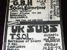 RARE 1984 GBH UK SUBS FLYER SOCIAL DISTORTION TSOL 7 SECONDS LEGAL WEAPON KBD