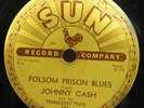 78 Single Record Johnny Cash Folsom Prison Blues  So Doggone Lonesome SUN Label
