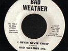 SOUL 45 BAD WEATHER INC. I NEVER NEVER KNEW BAD WEATHER VG+ HEAR
