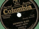 Bessie Smith, Shipwreck Blues, Long Old Road, Columbia 14663 78 rpm Metcalf