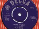 ALAN DAVID 'Aware of love' POPCORN/NORTHERN UK DECCA 45
