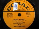 CORAL 78rpm, I LOVE MICKEY, voice of Mickey Mantle, with original sleeve