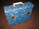 Vintage 1960's Vinyl LP Record Carry Case Storage Box Flower Power Funky Handbag