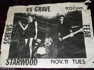 RARE 1980 45 GRAVE FLYER THE SCREWS FEAR @ THE STARWOOD PUNK HARDCORE KBD