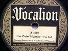 Jimmy Bertrand’s Washboad Wizards 78 rpm Jazz Record Vocalion 1099 V V+