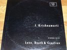 RARE J. Krishnamurti-Love,Death & Creation private issue LP spoken word EX