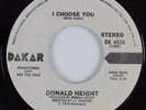 70's Soul 45 DONALD HEIGHT I Choose You DAKAR DJ NM HEAR