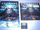TESTAMENT DARK ROOTS OF EARTH DOUBLE LP WITH AUTOGRAPH HAND SIGNED POSTER PATCH