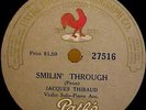 PATHE 78- VIOLIN:JACQUES THIBAUD in Salon Music  EARLY Thibaud NOT COMMON  78