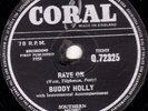 RARE 1958 UK#5 CLASSIC BUDDY HOLLY 78 RAVE ON /TAKE YOUR TIME UK CORAL Q72325 E+