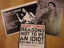 FRANK TURNER -  REASONS NOT TO BE AN IDIOT - HAND WRITTEN COVER 145/300