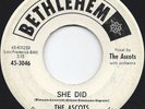 ASCOTS She Did BETHLEHEM 45 1962 northern soul ((HEAR))