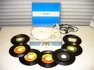 Vintage DeJay Portable Record Player Model SP5 + 7 Vintage Beatles 45rpm Records