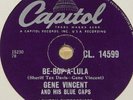 GENE VINCENT   BE-BOP-A-LULA   RARE UK 78 RPM RECORD   ROCK 'N' ROLL ROCKABILLY