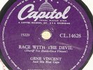 GENE VINCENT   RACE WITH THE DEVIL   UK 78 RPM RECORD   ROCK 'N' ROLL ROCKABILLY