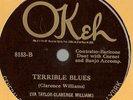 Eva Taylor Terrible Blues, Arkansaw Blues, Clarence Williams Okeh 8183 78 rpm