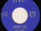 TONY DANIELS rare Detroit soul 45 on BEVAL 