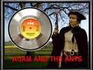 ADAM AND THE ANTS - STAND AND DELIVER - FRAMED 'SILVER' 45rpm  RECORD