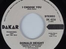 70s Soul 45 DONALD HEIGHT I Choose You DAKAR HEAR NM