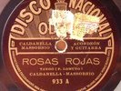 CALDARELLA - MASSOBRIO Odeon 933 Rosas Rojas - Ay Aurora RARE Tango 78 RPM
