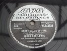 JERRY LEE LEWIS GREAT BALLS OF FIRE RARE 78 RPM RECORD