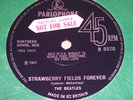 THE BEATLES Strawberry Fields Forever ORIGINAL UK Solid Centre -1-2 not for sale