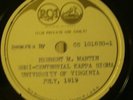 RARE 1919 KAPPA SIGMA UNIVERSITY of VIRGINIA 78rpm private record rca