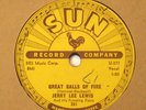 JERRY LEE LEWIS Great Balls of Fire b/w You Win Again 1957 78 rpm Sun 281