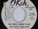 Northern Soul 45 LARRY WILLIAMS & JOHNNY WATSON Find Yourself Love OKEH VG+ HEAR