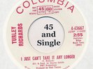TURLEY RICHARDS Northern Soul 45 rpm I Just Can't Take It Any Longer (Hear It)