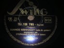 RARE FRENCH 78 rpm SWING guitar jazz manouche DJANGO REINHARDT tea for two