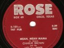 78 rpm Schellack Charlie Brown and his lazy V- Hands Mean Mama Rose Texas 101