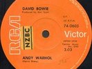 David Bowie CHANGES b/w ANDY WARHOL RARE NEW ZEALAND 45
