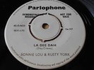 DEMO RECORD 45 RPM-BONNIE LOU & RUSTY YORK=LA DEE DAH / LET THE SCHOOL BELL DING