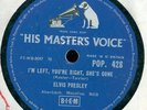 rock roll ELVIS PRESLEY I'M LEFT YOU'RE RIGHT SHE'S GONE 78 HMV POP 428 vg plus
