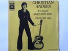 CHRISTIAN ANDERS - UN TRAIN POUR NULLE PART - RARE SP FRENCH SLEEVE