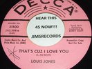 LOUIS JONES THAT'S CUZ I LOVE YOU & BIRDS IS COMING PROMO NORTHERN SOUL 45 HEAR
