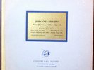 CONCERT HALL SOCIETY: BRAHMS piano quintet F LP CHS 46 record