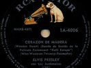 Elvis ARGENTINA Vinyl 1961 78 RPM Wooden Heart / B Suede Shoes GI BLUES VERSION