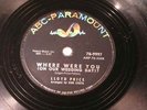 LLOYD PRICE / WHERE  WERE YOU (ON OUR WEDDING DAY) --78rpm / ROCK