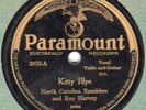 Paramount 3072 North Carolina Ramblers w Roy Harvey KITTY BLYE/BLUE EYES E-/VG+
