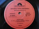 MANUELA 45 Fortuna PROMO-Only RENATO ZERO 1985 Sung In Spanish