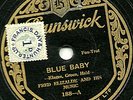 VERY RARE 1928 FRED ELIZALDE & HIS MUSIC 78 BLUE BABY/COQUETTE  BRUNSWICK 188 EX
